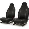 Auto Accessori Lupex Coprisedili auto compatibili con Smart fortwo, Made in Italy, tessuto poliestere, set fodere anteriori (Nero con rigo Grigio)