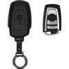 kwmobile Custodia Chiavi Vera Pelle Compatibile con BMW con 3 tasti controllo remoto Custodia - Car Key Case con Anello Portachiavi - Accessori Auto - nero