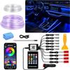 Sunshine smile Illuminazione interna a LED per auto, 6 m, 6 in 1, RGB, controllo tramite app + telecomando, illuminazione d'atmosfera multicolore (colore)