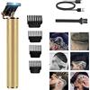 Flyself Tagliacapelli Uomo Professionale, T-Blade 0mm Trimmer Barba,Trimmer Capelli Elettrico, USB Ricaricabile Tagliacapelli Uomo con Batteria Adatto per Casa e Barbiere (Gold)