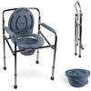 Mobiclinic®, Sedia WC Comoda, Acciaio, Altezza Regolabile, Puente, Comoda Disabili, Portatile, Braccioli Imbottiti, Punte Antiscivolo, Máx. 100 Kg, Grigio