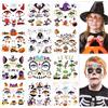 DPKOW Tatuaggi di Halloween per Bambini, 12pcs Tatuaggi Temporanei di Halloween Trucco per Il Viso, Zucca Ragno Pipistrello Fantasma Tatuaggio Finto di Halloween Temporary Tattoos Adesivi Tatuaggi