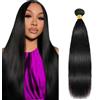 Hxxcoup Straight Bundles Human Hair #1B Natural Black Prolungamento Capelli Unprocessed Double Weft Weave Brazilian Remy Virgin Human Hair Extension 100g/bundle 12 Inch