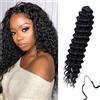 Dsoar Extension Capelli Sintetici Pre-separati all'Uncinetto Senza Nodi con Onde Profonde per Trecce Capelli Ricci Micro Piumati per Donne 18 Pollici 50 Radici