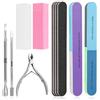 WOVTE Nail File Set, WOVTE 11 Pcs Nail Files Block 7 Ways Buffer Block Sponge Polibat, Vieni con Cuticle Nipper e Pusher per gli strumenti di Manicure a chiodo morto