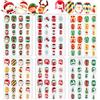 EBANKU 6 pezzi Natale per Bambini Unghie Finte | Adesivi a Copertura Totale Albero Natale Pupazzo Neve Babbo Natale Unghie Carine per Ragazze Decorazione Fai Da Te-C