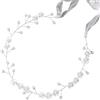 DOUDINGMAO Elegante fascia per capelli con fiori per sposa, accessori per capelli da matrimonio con perle artificiali e nastro, decorazione per festival e party, copricapo floreale da sposa con perle