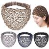 Obelunrp Fasce per capelli in pizzo per donna, 4 pezzi Copricapo in pizzo Sciarpe elastiche per capelli vuoti Fascia per Fasce larghe eleganti vintage per donna, Ornamenti per esterni