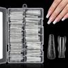 TLDBATICE 180 Pezzi Extension Dual Form Sandwich, Dual Form Mandorla per Acrigel per Unghie con 15 Misure e 3 Linee Guida, Polygel per Unghie Gel Nail Form Senza Fuoriuscita Gel per Principianti