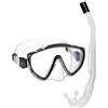 Cressi Tino & Island 2.0 Clear/Black - Combo Set Snorkeling Maschera Tino e Snorkel Island 2.0, Trasparente/Nero, Taglia Unica, Adulti