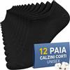 PS PROUTHS 12 Paia Calzini Corti Bassi Uomo Donna Cotone Traspiranti Fantasmini Quasi Invisibili Estivi Unisex Morbidi e Comodi Vestibilità (IT, Numero, 40, 46, Regular, Regular, 3 colori assortiti)