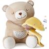 APUNOL Carillon Neonati, Peluche per Nanna, Luce Notturna Bambini Ricaricabile USB Regalo Neonate Giocattolo Teddy con Sensore di Pianto, Proiettore Stele e Rumori Bianchi