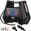 Oasser Compressore d'aria 12 V 230 V per pneumatici auto AC DC 2 in 1 pompa ad aria per auto Pressione dell'aria max. 150 PSI con motore cilindro da 22 mm in rame puro