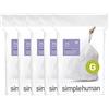 simplehuman Code G - Sacchetti per la spazzatura con coulisse, confezione da 100 pezzi, 30 litri, colore: bianco