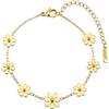 HeyMeili Braccialetto Margherita, Bracciale Fiori Crisantemo Acciaio Placcato Oro, Bracciale Regolabile Semplice Ed Elee per Donna
