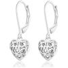 CRASLYMO Orecchini pendenti argento/oro con ciondolo a forma di cuore/goccia d'acqua per donne e donne, Oro bianco