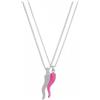 Argenteria MB Collana Donna Argento con Cornetto Portafortuna, Pendente Smaltato, Disponibile in Vari Colori, Idea Regalo Originale Elegante (Rosa)