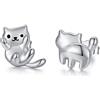 JUSTKIDSTOY Orecchini a perno in argento Sterling 925 a forma di gattino, orecchini ipoallergenici per orecchie sensibili