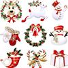 Hicarer Set di Spille Natalizie da 9 Pezzi con Strass per Donna Spille Smaltate di Cristallo Spille di Alberi di Natale Campane Pupazzo di Neve per Gioielli per Decorazioni di Natale (Set di guanti)