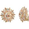 Vissen Orecchini a clip a forma di fiore, da donna, non forati, placcati in oro rosa, con zirconia cubica, idea regalo, Zirconia cubica