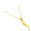 Argenteria MB Collana Donna Argento con Cornetto Portafortuna, Pendente Smaltato, Disponibile in Vari Colori, Idea Regalo Originale Elegante (Oro)