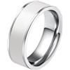 Homxi Anello Gotico Uomo,Anello Rotondo con Smalto 7mm Anello da Uomo Acciaio Inossidabile Bianco Anello Uomo Misura 27(67mm)