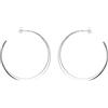 Tuscany Silver Orecchini a cerchio piatti con gradazione da 55 mm da donna in argento sterling placcato rodio