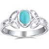 Bling Jewelry Anello Delicato Con Nodo D'Amore Trinità Turchese Blu Celtico Stabilizzato Triquetra Infinity Per Donne Adolescenti. Anello Con Sottile Fascia In Argento Sterling .925