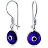 Bling Jewelry Orecchini Pendenti A Leva Con Occhio Di Vetro Di Murano Blu Navy A Forma Di Nazar Per La Protezione Spirituale Contro Il Malocchio Per Donne Realizzati In Argento Sterling .925 In Turchia