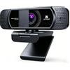 VITADE Webcam con copertura per la privacy, webcam HD 1080p, correzione della luce, plug and play, webcam per streaming di conferenze di gioco, per Mac, Windows, PC, computer portatile