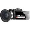 DIGNIFE Videocamera, Webcam della fotocamera digitale video Z11 for Vlog Registrazione 16x Night Vision WI-FI Touch screen 2. 7K HD Videocamera(64GB SD Card,Z11-Cam-Lens)