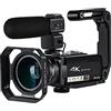 DIGNIFE Videocamera, Fotocamera Vloger della videocamera 4K Vlogging digitale AC7 10x. Optical Zoom Blogger Filming Professional con microfono(Bundle A)