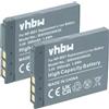 vhbw 2x batteria compatibile con Sony Cybershot DSC-T900, DSC-TX1, DSC-T77, DSC-T90 fotocamera (500mAh, 3,6V, Li-Ion)