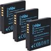 vhbw 3x batteria compatibile con Panasonic Lumix DMC-FX700, DMC-FX70, DMC-FX66, DMC-FX75 fotocamera (1000mAh, 3,6V, Li-Ion)