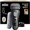 Braun Serie 9 PRO + Rasoio Elettrico Barba, Wet&Dry, 5+1 Lame Di Precisione Ultra Sottili, Regolabarba Uomo, Rasoio Barba, 60 Min Utilizzo, PowerCase, Base Di Ricarica, Regolabarba Braun 9625S Grafite