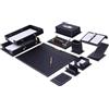 MOOGCO MOOG Organizzatore da Scrivania in Pelle, Set 14 Pezzi, Accessori per Ufficio e Casa, Colore Nero