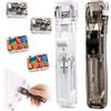 Grolibyre Distributore di graffette con 2 spingere e 200 clip, mini pinzatrice a pressione
