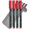 Staedtler FEIN sfera penna universale schermo penna | Lumocolor Permanent, Staedtler Box, rosso, 4er Pack F Spitze