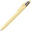 BIC - 1 penna 4 colori classici (nero, blu, verde e rosso) - decorazione giallo pastello - punta media: 1 mm