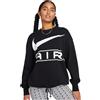 Nike Air Terry Pullover Wmns (FN1897-010) Black/White, Felpa Oversize Donna, Taglia S