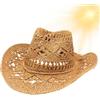 Generic Cappello da cowboy in paglia a tesa larga, cappello western, copricapo per esterni, estate, viaggi, feste a tema, lavoro agricolo o uso quotidiano, per uomini e donne, appassionati di stile country