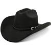 Melesh Grande Cappello da Cowboy per Donne e Uomini a Tesa Larga Cowgirls Beach Cattleman Western Cowboys Cappello, Nero, Medium
