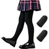 MOSIERRY Collant da danza per bambine dai 2 ai 12 anni, rosa con piedi, Nero, confezione da 2, 8-12 Years
