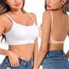 Crewhpo Reggiseno per Schiena Scoperta Reggiseno Schiena Nuda Push Up Senza Ferretto Invisibile e Morbido Bralette Donna Scollo Americano con Spalline RemovibiliNero+Bianco S