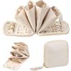Ficopano Piccolo portagioielli da viaggio, custodia per gioielli con cerniera e scomparti multipli, astuccio per collane, orecchini e bracciali per donne in viaggio (colore bianco nuvola morbido)