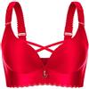 ZESLIV Reggiseno da donna senza stiratura, taglie forti, reggiseno push up, coppa piena, reggiseno largo, Colore: rosso, 7D
