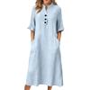 LUNULE Vestito da Cerimonia Donna, Vestito Donna Lungo, Vestito Elegante Dresses (Azzurro, M)
