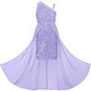 GRACE KARIN Abito da Sera Principessa Elegante a Trapezio Asimmetrico con Cinturino in Paillettes per Ragazze Carine