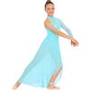 Freebily Vestito da Balletto Bambina Ballo Lirico Contemporaneo Abito da Pattinaggio Artistico Monospalla Body Danza Classica Moderna Jazz Costume da Ballo Latino Azzurro 11-12 Anni