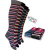 Lucchetti Socks Milano Calze Lunghe Donna Caldo Cotone, Termiche, Fantasia Colorata, Righe,Morbide e Traspiranti,Perfette per Inverno, Uso Quotidiano Confortevoli e Resistenti 4 Paia (35-40, Set La vita è una riga colorata)